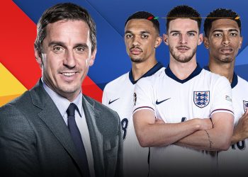Gary Neville dice que el equilibrio del mediocampo de Inglaterra es la principal preocupación que enfrenta Gareth Southgate en la Eurocopa 2024 |  Noticias de futbol