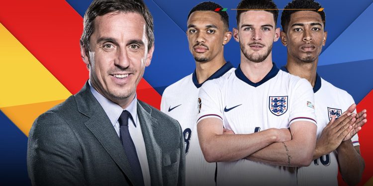 Gary Neville dice que el equilibrio del mediocampo de Inglaterra es la principal preocupación que enfrenta Gareth Southgate en la Eurocopa 2024 |  Noticias de futbol