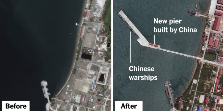 Cómo China reconstruyó una base naval en Camboya