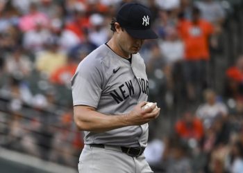 El lanzador derecho de los Yankees Gerrit Cole en camino para ser abridor el fin de semana