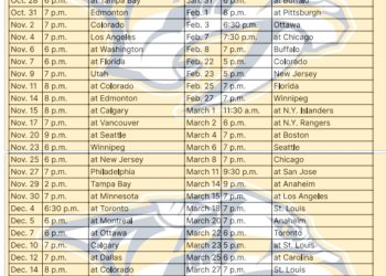 Calendario de los Nashville Predators 2024-25; formato PDF imprimible