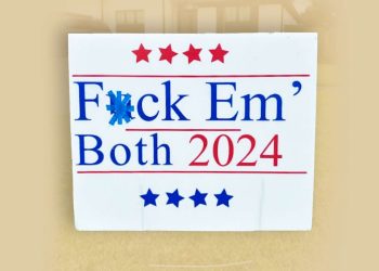 El cartel de una mujer de Tennessee que dice «Fuck Em' Both 2024» es considerado una expresión protegida