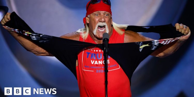 Hulk Hogan bromea sobre golpear a Kamala Harris