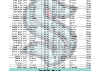 Calendario de los Seattle Kraken 2024-25; formato PDF imprimible