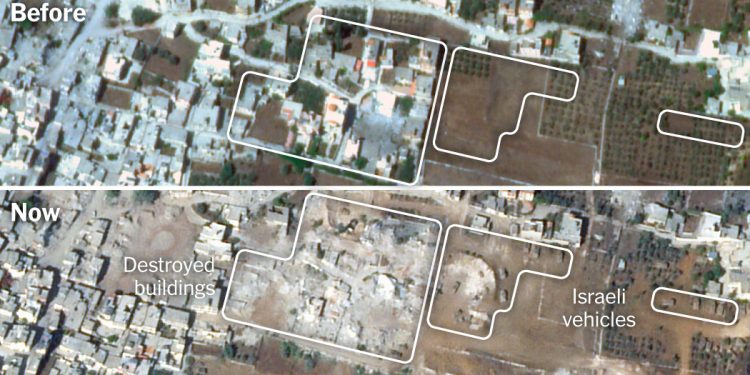 Nuevas imágenes muestran aldeas fronterizas libanesas arrasadas por la invasión israelí