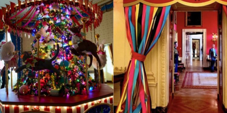 ¿Jill Biden contrató payasos de circo borrachos para decorar los pasillos de la Casa Blanca?