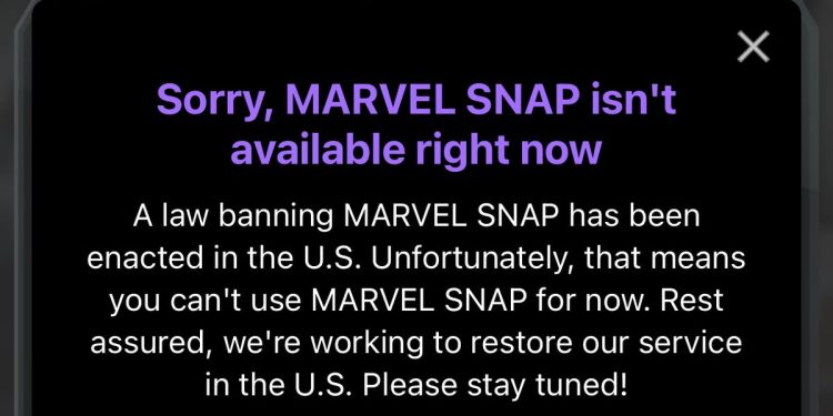 Marvel Snap está prohibido, al igual que TikTok