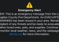 La alerta de evacuación por incendios forestales para todo Los Ángeles se envió por error