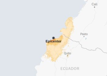 Mapa: 6.3 ataques de terremoto de magnitud cerca de Ecuador