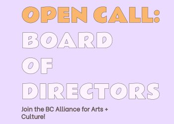 ¡Únete a la Junta Directiva de la Alianza! – BC Alliance for Arts + Culture
