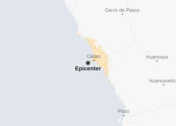 Mapa: 5.6 ataques de terremoto de magnitud cerca de Lima, Perú