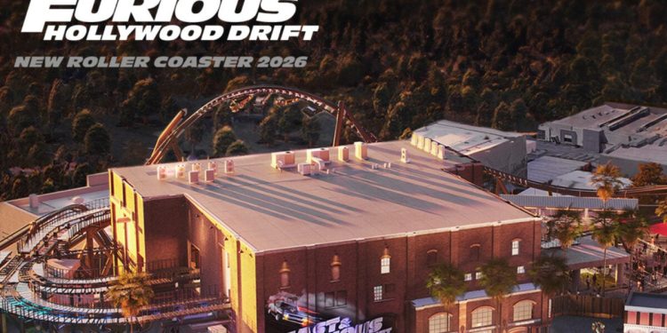 Correa para una visión emocionante de la montaña rusa 'Fast & Furious' de alta velocidad de Universal