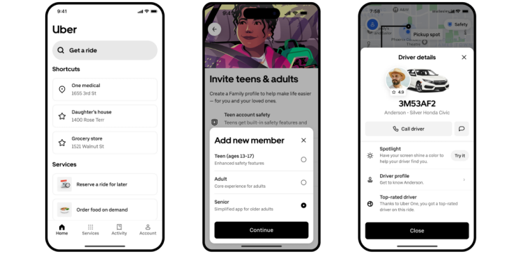 Uber lanza cuentas senior, agrega opciones de pago de Medicare Flex