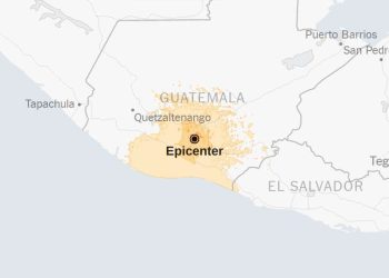 Mapa: 5.7 Magnitude El terremoto golpea a Guatemala
