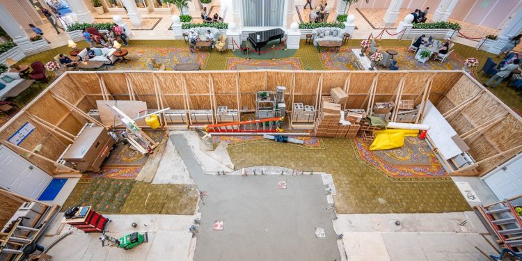 Birdcage Bar toma forma a medida que suben más paredes de construcción en Grand Floridian