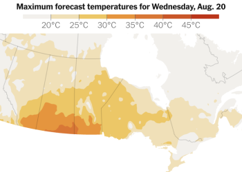 Pronóstico de onda de calor: seguimiento de altas temperaturas en Canadá