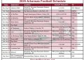 2025 horario de fútbol de Arkansas; Imprimible, enfrentamientos y televisión