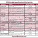 2025 horario de fútbol de Arkansas; Imprimible, enfrentamientos y televisión