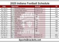 2025 calendario de fútbol de Indiana; Imprimible, enfrentamientos y televisión