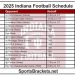 2025 calendario de fútbol de Indiana; Imprimible, enfrentamientos y televisión