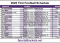 Horario de fútbol TCU 2025; Imprimible, enfrentamientos y televisión