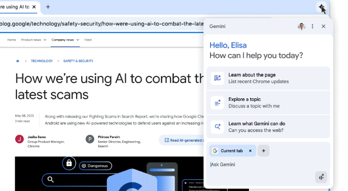Géminis en Chrome ya no requiere una suscripción
