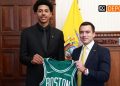 RJ Luis Jr., Jugador Ecuatoriano en la Nba, comparto con el Presidente Daniel Neloa