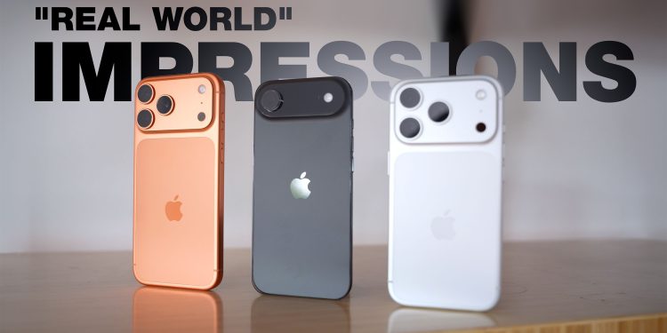 Alineación de iPhone 17 Hands On: Air's Slimness vs Pro's Power