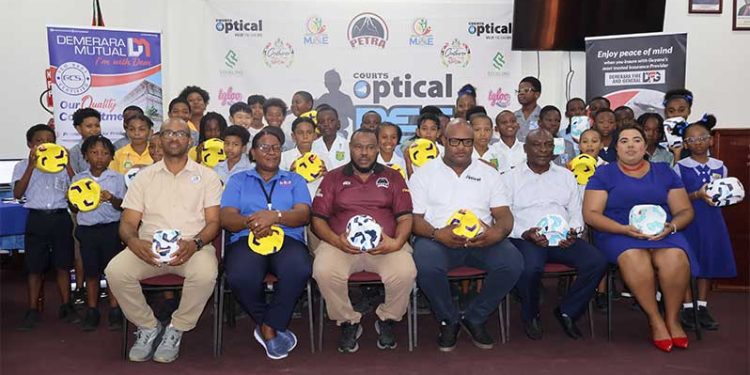 Petra celebra la información sobre el equipo por delante de los tribunales ópticos Pee Wee