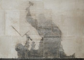 Sombra inquietante de la fregado Banksy Mural se vuelve viral