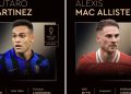 En el puesto Quedaron Alexis Mac Allister y Lautaro Martínez en El Balón de Oro :: Olé