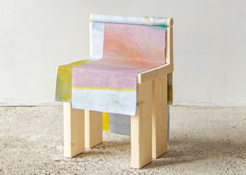 La colección de líneas de vida fusiona paisajes abstractos pintados con diseño de muebles
