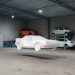 Foam Delorean Car de regreso al futuro se cierne en el aire