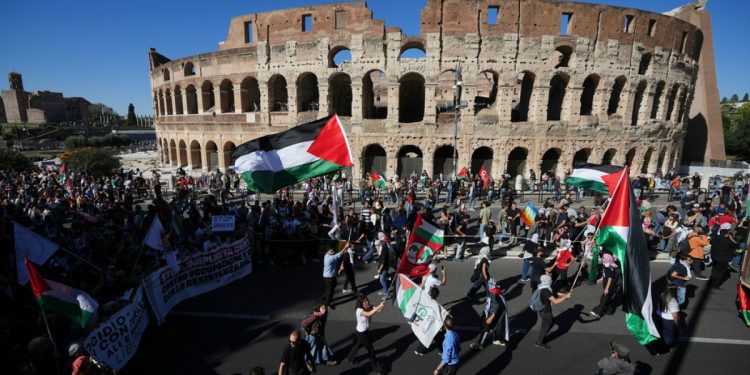De Roma a Barcelona: miles asisten a demostraciones pro-palestinas