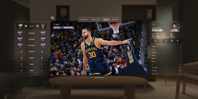 Apple traerá juegos de la NBA en vivo a Vision Pro en 2026