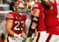 Las 201 yardas desde la línea de golpeo de Christian McCaffrey impulsan a los 49ers a superar a los Falcons