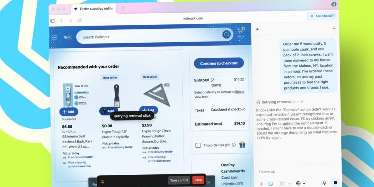 Dejé que el nuevo navegador ChatGPT Atlas de OpenAI hiciera mis compras en Walmart por mí: así es como fue