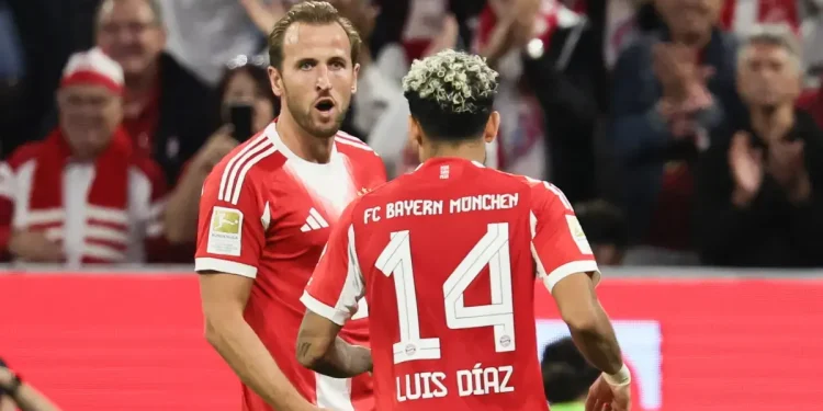 Harry Kane abrió el marcador con este golazo en el clásico Bayern Múnich vs. Borussia Dortmund, con Luis Díaz en la cancha