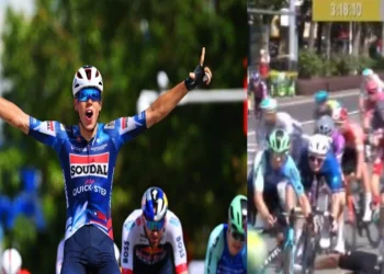 Así fue el violento accidente en la final de la primera etapa del Tour de Guangxi: más de medio lote se fue al suelo