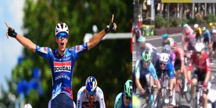 Así fue el violento accidente en la final de la primera etapa del Tour de Guangxi: más de medio lote se fue al suelo