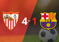 Sevilla le pasó por encima 4-1 a Barcelona