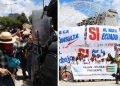 Quito dividido entre la fiesta por la paz y las protestas contra el gobierno