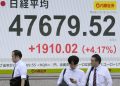 El índice de acciones de Nikkei de Japón salta un 4,3% después de que el partido gobernante elija a un ultra conservador como líder