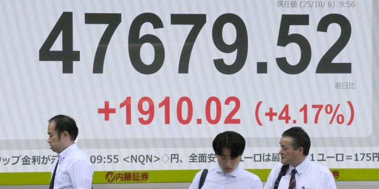 El índice de acciones de Nikkei de Japón salta un 4,3% después de que el partido gobernante elija a un ultra conservador como líder