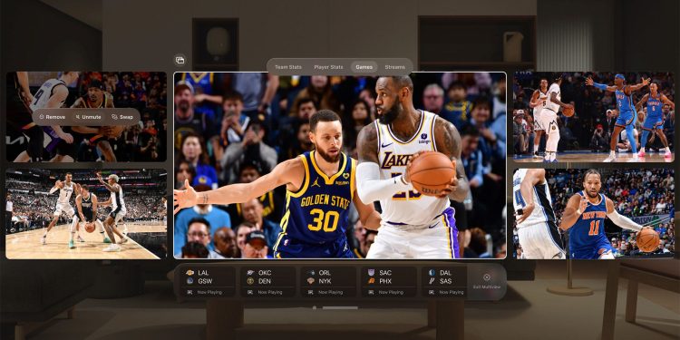 Algunos juegos de Los Angeles Lakers recibirán transmisiones en vivo en 3D en Vision Pro