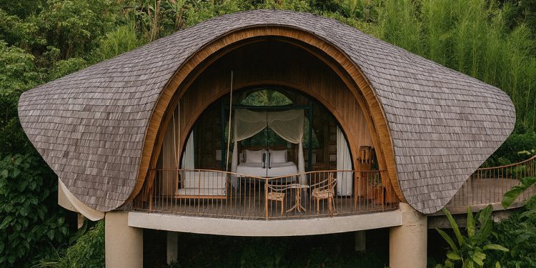 Pablo Luna Studio Crafts Fluid Bamboo 'Belalu Dome Villa' en Bali