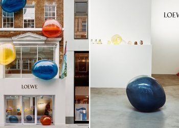LOEWE infla coloridas esculturas de burbujas en el escaparate de Londres