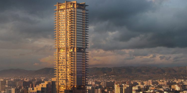 eduardo souto de moura y OODA proponen la 'torre oricon' para tirana, albania