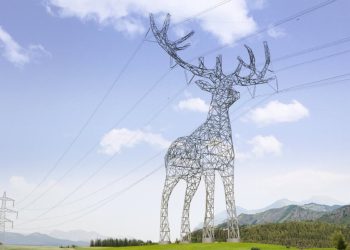 Líneas eléctricas con forma de esculturas de animales suministran energía en Austria