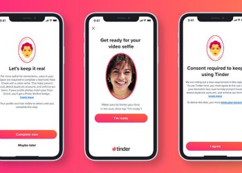 Los usuarios de Tinder deben comenzar a iniciar sesión con sus rostros, comenzando en todo el país